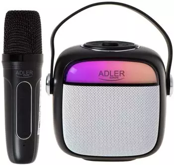 Adler AD 1199B Karaoke-Lautsprecher mit Mikrofon, Bluetooth, schwarz (AD 1199B)