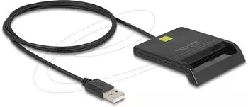 DeLock Smartcard-Lesegerät USB 2.0, schwarz (91724)