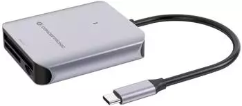 Conceptronic BIAN09G 3-in-1-Kartenleser USB 3.2 Gen 2, CFast 2.0, SD/MicroSD 4.0, UHS-II, Aluminium (BIAN09G)