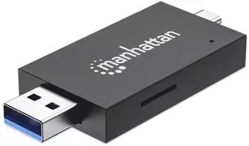 Manhattan USB 3.0 Typ-C/A Kartenlesegerät microSD, SD/MMC (102735)