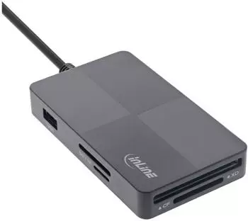 InLine USB 3.2 Multi Cardreader Hub SD/TF/MS/XD/CF, 3-Port USB-A, Dual (66772F)
