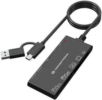 Conceptronic BIAN10B 7-in-1 Kartenleser USB 3.0, SD/MicroSD, schwarz (BIAN10B)