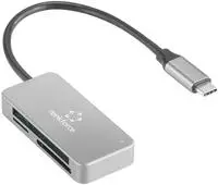 Renkforce RF-PCR-210 Externer Speicherkartenleser USB-C&reg; (USB 3.2 Gen 1) Silber