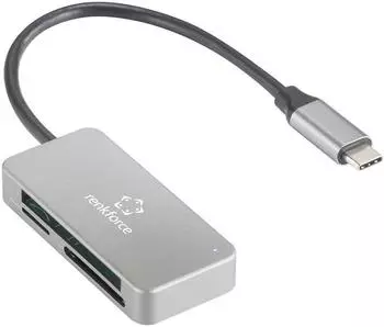 Renkforce RF-PCR-210 Externer Speicherkartenleser USB-C, USB 3.2 Gen 1, silber (RF-5151020)