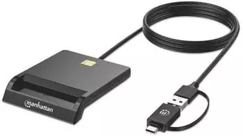 Manhattan Chipkartenleser USB-C/USB-A Kombo-Stecker (102759)