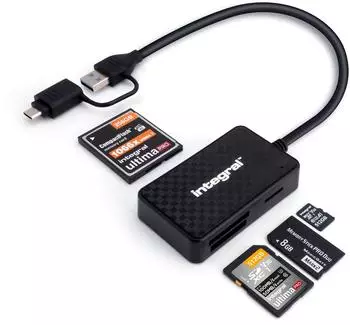 Integral 4-in-1 Kartenleser USB-C / USB-A 3.2 (INCRMULTI3.2ACR)