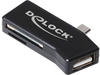 DeLOCK Mobile Card Reader OTG SD + microSD + USB, 91730