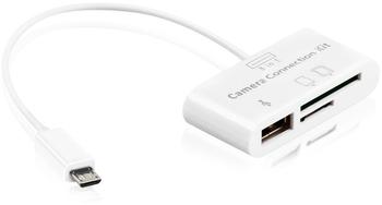 KW-Commerce kwmobile 3in1 Micro USB Card Reader für Smartphone Tablet Weiß, 26759