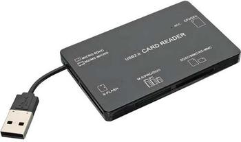 InLine Card Reader, USB 2.0, all in 1, Pocketversion, schwarz (76636A)