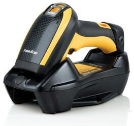 Datalogic 1D Funk-BT PM9100 Barcodescanner RS232-KIT mit Basis- Ladegerät RS232-Kabel Netzteil und Netzteil-Adapter PM9100-433RBK20