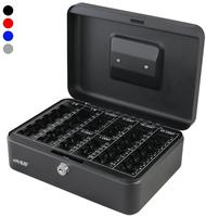 HMF Geldkassette 20802, mit Zylinderschloss, 25 x 9 x 18 cm, schwarz, mit...