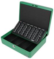 HMF Geldkassette 10015 06, mit Zylinderschloss, 30 x 9 x 24 cm, gr&uuml;n, mit...