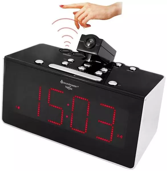 Soundmaster FUR6005 Funkgesteuertes Uhrenradio mit Projektion
