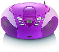 Lenco SCD37USBR, Lenco SCD-37 USB - Portable FM Radio CD and USB player - Pink