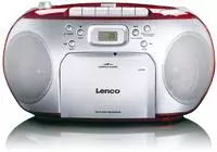 Lenco SCD-420RD Boombox mit CD, Kassette und Kopfh&ouml;reranschluss