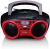 Lenco SCD-501 Red/Black, Lenco SCD-501 CD-Radio UKW AUX, Bluetooth, CD, USB Rot,