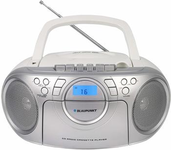 Blaupunkt BB16 Boombox Tragbarer CD-Player mit Kassettenplayer Radio AUX (Weiß)