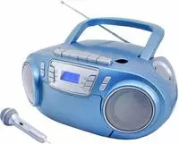 Soundmaster SCD5800BL CD-Radio UKW USB, Kassette, Radiorecorder Inkl. Mikrofon Blau