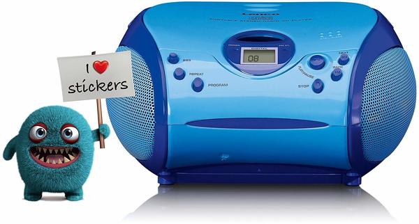 Lenco SCD-24BU Kids - Boombox CD-Player für Kinder mit CD-Player Blau