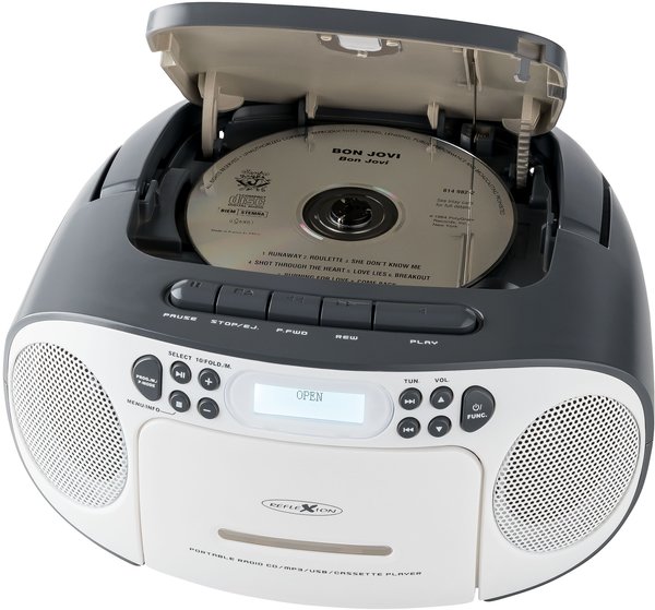 Reflexion CD-Radio DAB+, DAB, UKW AUX, CD, DAB+, Kassette, UKW, USB Weiß, Grau