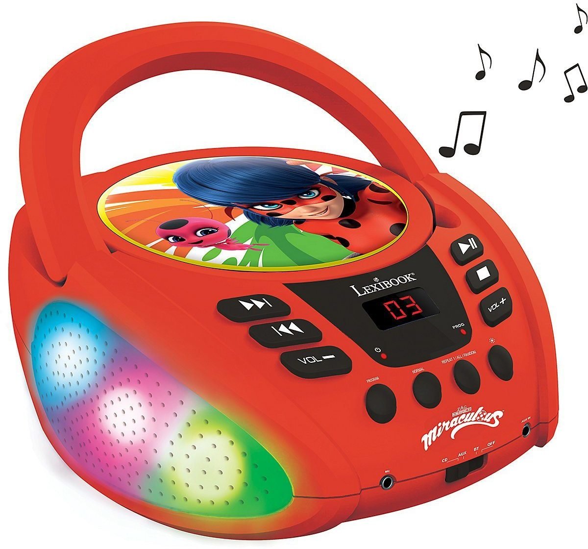 Lexibook Miraculous - Bluetooth-CD-Player Kinder - Tragbar, Lichteffekte, M  schwarz/rot Kinder Test TOP Angebote ab 58,99 € (März 2023)