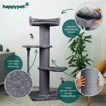HappyPet Kratzbaum Freddy 150cm grau