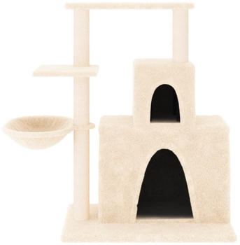 vidaXL Cat tree with sisal scratching posts and 2 houses 83 cm cream (171765)