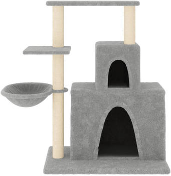 vidaXL Cat tree with sisal scratching posts and 2 houses 83 cm light grey (171766)