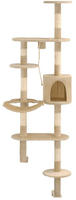 Wandkratzbaum Mit Sisal-kratzs&auml;ulen 194 Cm Beige - Vidaxl
