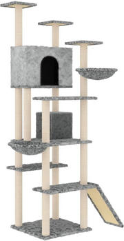 vidaXL Cat tree with sisal scratching posts 191 cm light grey (171595)