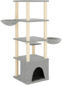 vidaXL Cat tree with sisal scratching posts 147 cm light grey (171781)