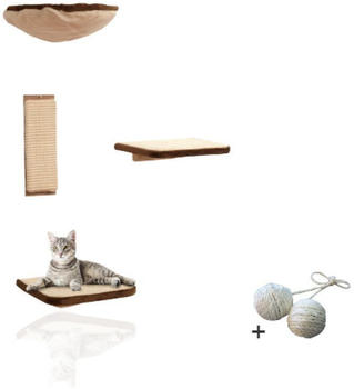 Rohrschneider Katzen Kletterwand 4-er Set mit Gratis-Spielballset