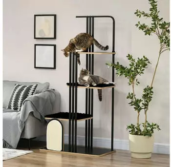 Pawhut Kratzbaum mit 3 Plattformen Katzenmöbel mit Kissen mit Kratzbrett 48B x 85L x 170H cm – Der Pawhut Kratzbaum mit 3 Plattformen: Ein Paradies für Ihre Katze