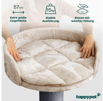 HappyPet Kratzbaum Cooper 150cm cappuccino – Vielseitiger Spielplatz für aktive Katzen