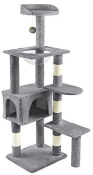 Vounot Cat Tree Tower with Space Capsule, Multi Level Cat Activity Center 138 cm grey