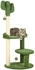 Pawhut Kratzbaum Kaktus-Design 2 Plattformen weicher Bezug 2 Spielbälle Grün Φ49x111cm