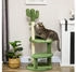Pawhut Kratzbaum Kaktus-Design 2 Plattformen weicher Bezug 2 Spielbälle Grün Φ49x111cm