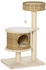 Pawhut Kratzbaum Rattan Katzenbaum Kletterbaum mit Katzenhöhle Höhe 95 cm