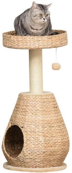 Pawhut Katzenbaum Kratzbaum mit Katzenh&ouml;hle Sisal H&ouml;he 82,5 cm Pl&uuml;sch Gelb