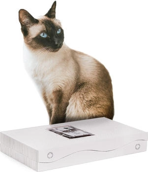 CanadianCat Kratzbrett Kratzblock aus zwei Kratzwellen 2 in 1 weiß