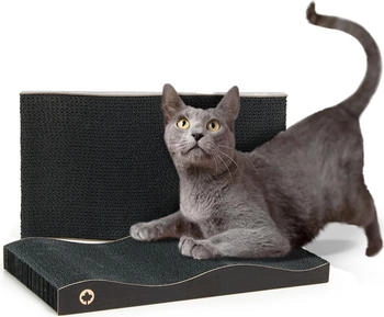 CanadianCat Kratzbrett Kratzblock aus zwei Kratzwellen 2 in 1 schwarz