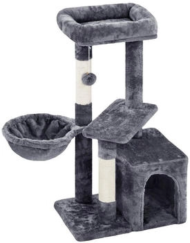 Yaheetech Kletterbaum mit Aussichtsplattform & Liegemulde dunkelgrau 87 cm Höhe