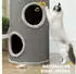 Pawhut 60 cm Hoch Ø 35 cm zweistöckige Katzentonne mit 2 Höhle mit Plüschrand Katzenturm für 1-2 Katzen bis 5 kg Hellgrau