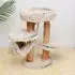 Wiltec mit Holz und Plüsch 87,5 cm hoch Designer mit Birnbaumholz Katzenbaum mit Hängematte Katzenmöbel mit Liege