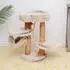 Wiltec mit Holz und Plüsch 87,5 cm hoch Designer mit Birnbaumholz Katzenbaum mit Hängematte Katzenmöbel mit Liege