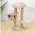 Wiltec mit Holz und Plüsch 87,5 cm hoch Designer mit Birnbaumholz Katzenbaum mit Hängematte Katzenmöbel mit Liege