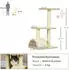 Pawhut 72 cm Katzenturm mit Plüschballen Sisalstämme Plattform mehrstöckiger Kletterbaum für mittelgroße Katzen Cremeweiß