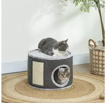 Pawhut 30 cm Hoch Katzentonne mit H&ouml;hle aus Sisal f&uuml;r Katze bis 5 kg