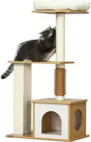 Pawhut Kratzbaum, 114 Cm Hoch, Katzenbaum, Mehrst&ouml;ckiger Katzenkratzbaum Mit