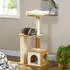 Pawhut 114 cm hoch Katzenbaum mit Katzenhöhle Kitzelsäule Eiche